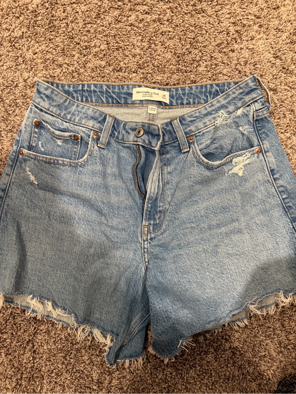 A&F high rise dad short- curve love 29